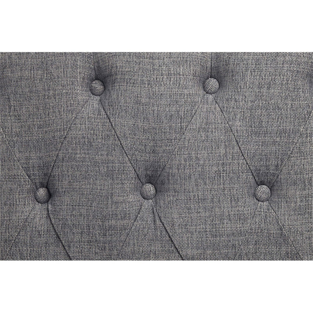 Tufted Fabric Sofa with 4 Pillows in Gray/Antique White T761176
