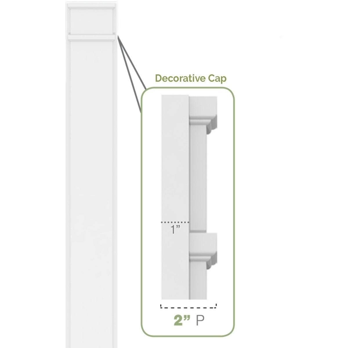 8x22W x 120x22H x 2x22P Raised Panel PVC Pilaster with Decorative Capital & Base (Pair) U72278
