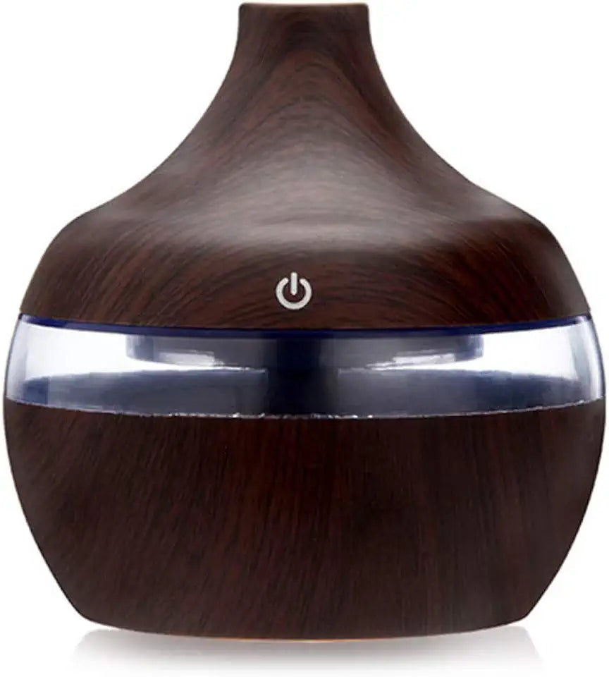 300Ml Electric Ultrasonic Humidifier Aromatherapy Essential Oil Diffuser Brown U8765