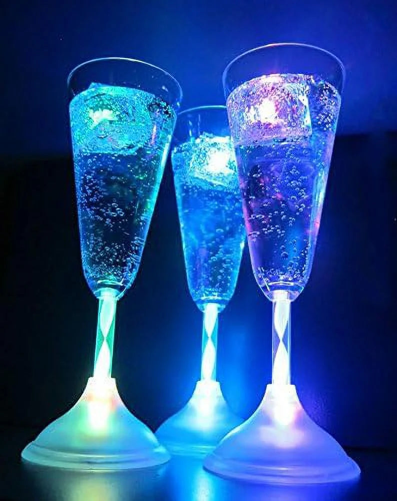 6 Oz LED Light Up Champagne Flutes Set Of 6 W3092