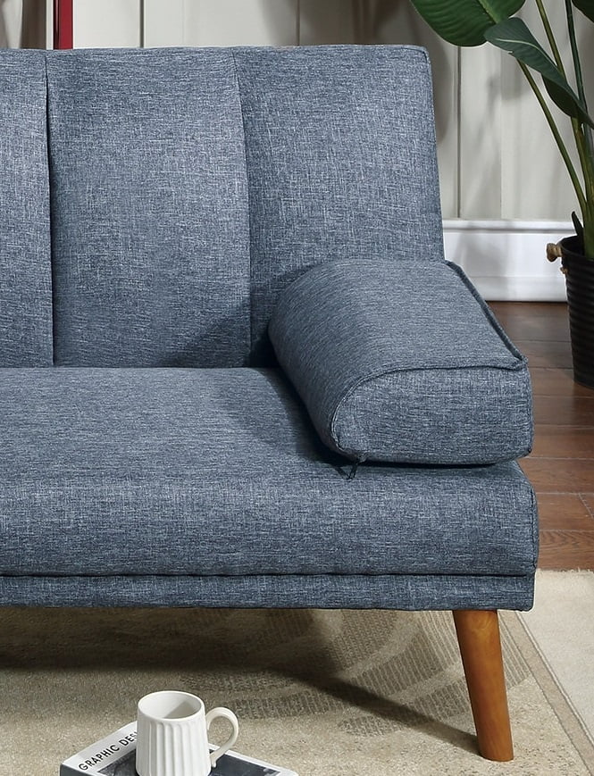 Navy Polyfiber Sectional Sofa with Chaise S55141