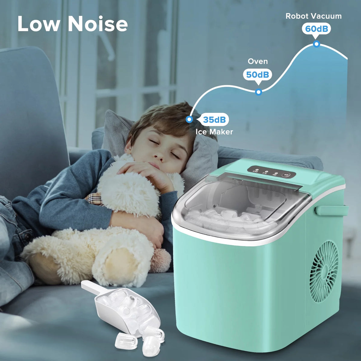 Portable Countertop Ice Maker with Handle, 26lbs/24H, Black G47452