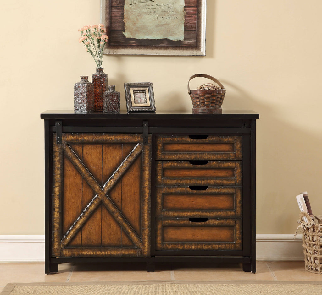 Four Drawer One Sliding Door Media Cabinet F2345