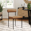 Brown Metal Legs Vegan Leather Dining Chair M23894