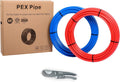 Blue & Red 1/2 inch 2 Rolls x75 ft (150 ft) Pex-b Pipe/Tubing with Pipe Cutter O311