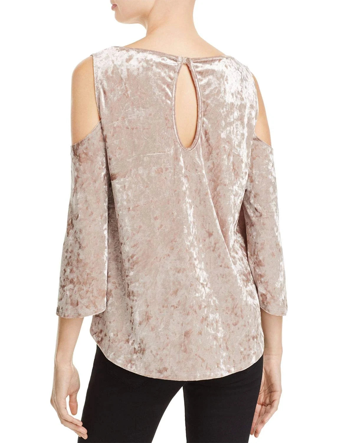 Crushed Velvet Cold Shoulder Blouse Q612