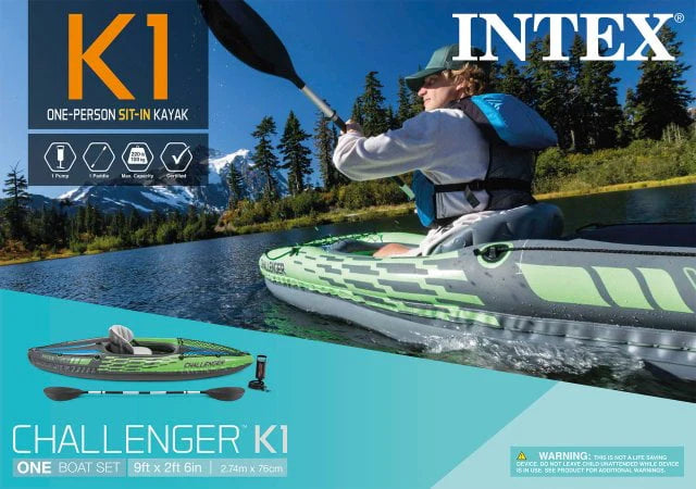 Inflatable Single Person Kayak Set with Pump O446