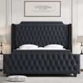 Queen Size Velvet Button Tufted Upholstered Bed with Headboard G90833