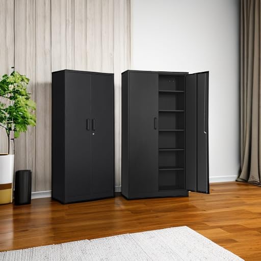 Red Black Metal Storage Cabinet with Lock N4120