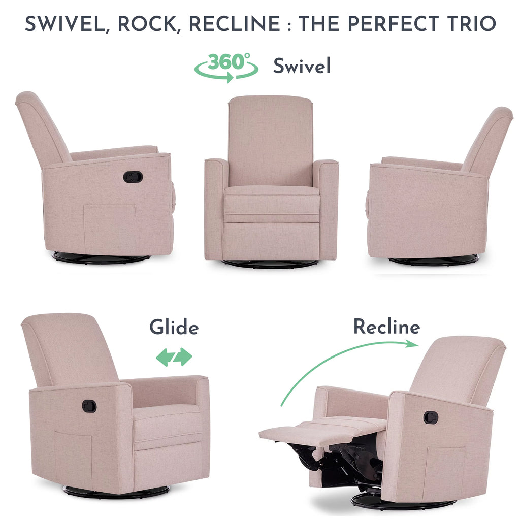 Rose Polyester Glider Recliner N6280