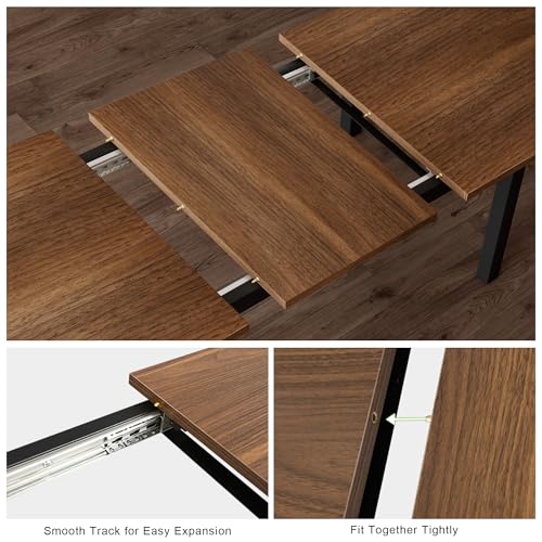5-Piece Extendable Wooden Dining Table Set with 2 Benches and 2 Stools G6513
