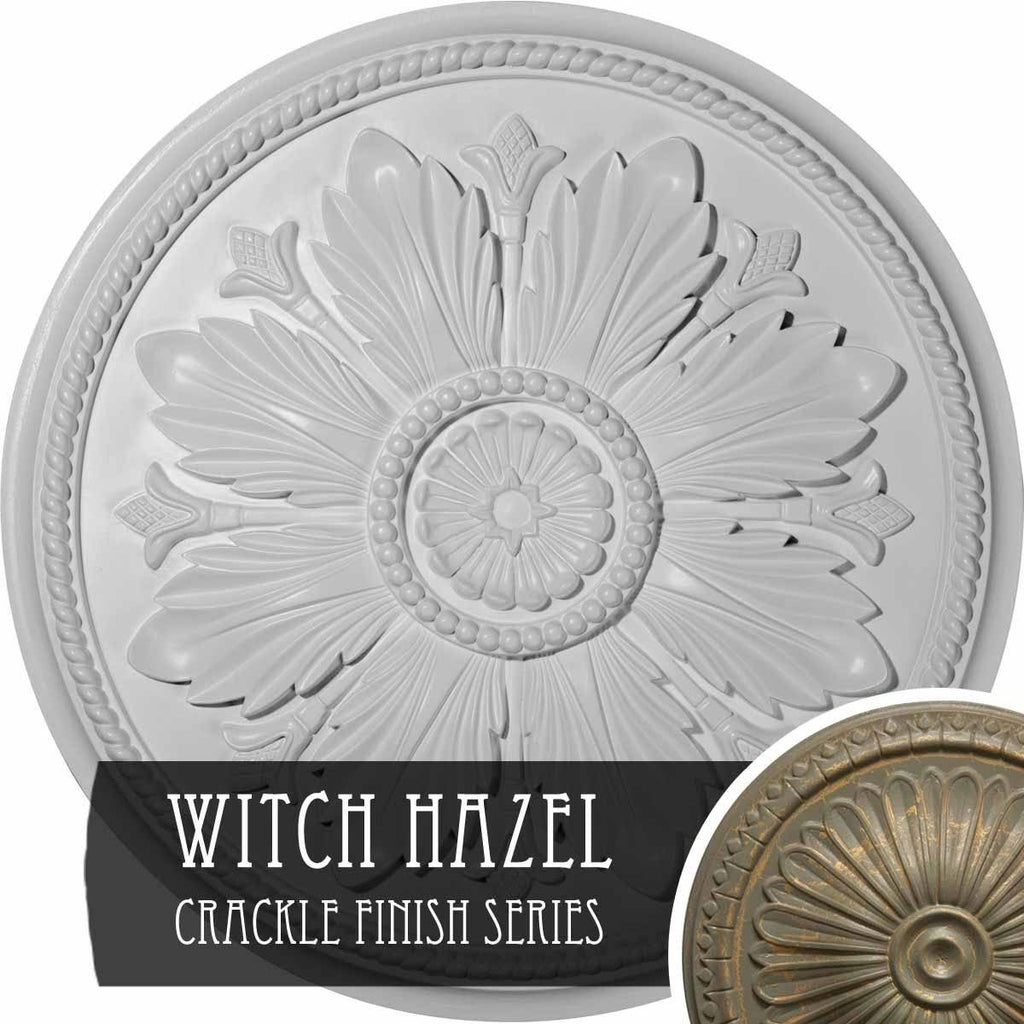 23 5/8x22OD x 1 1/2x22P Ceiling Medallion, Hand-Painted Witch Hazel Crackle S8733