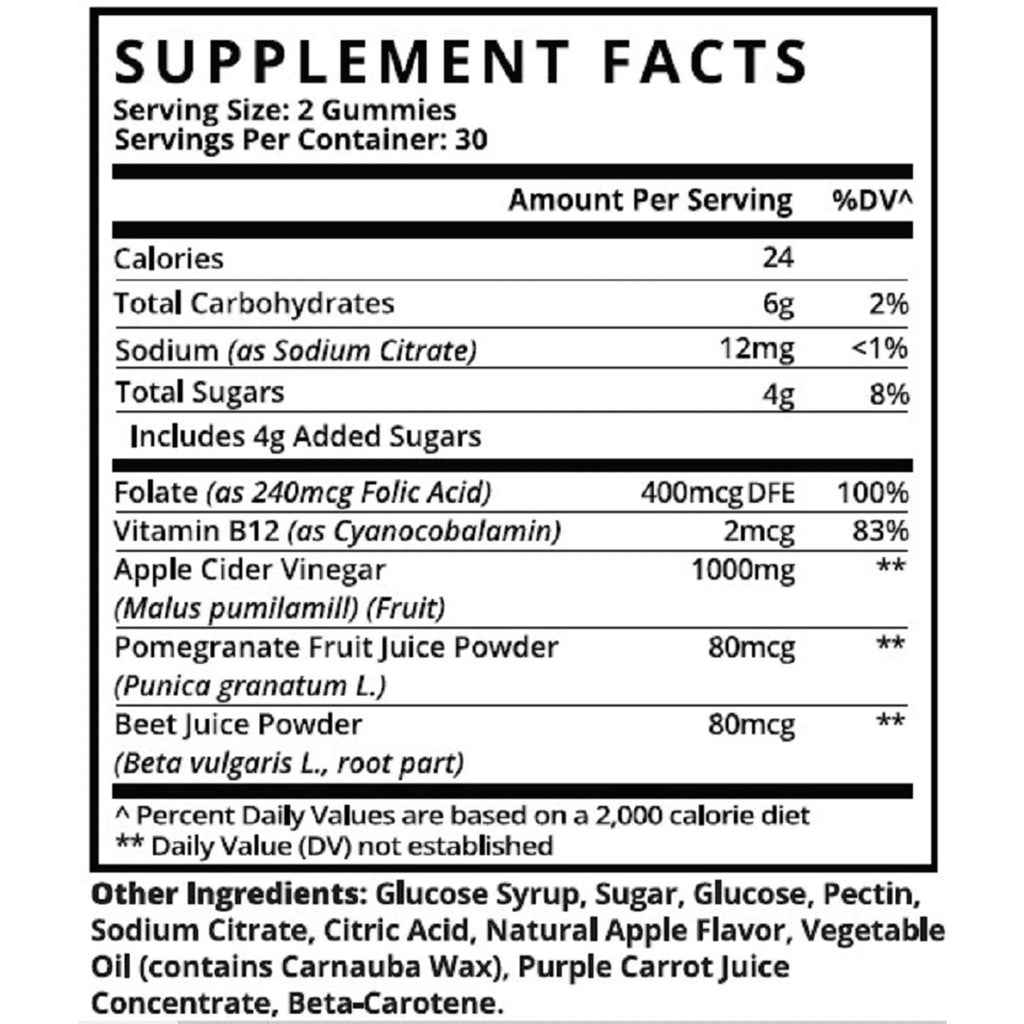 Apple Cider Vinegar Gummies 180 Gummies Z675