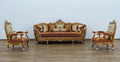 Red & Gold Wood Trim Sofa Set 3 P69867