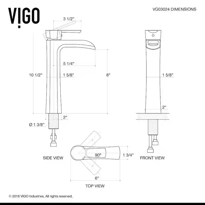 Single Handle Vessel Faucet in Matte Black V964745