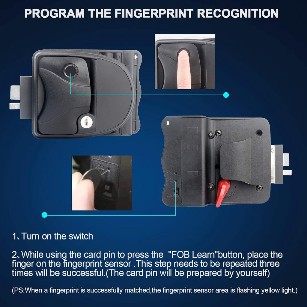 RV Door Lock with Fingerprint Unlock, Aluminum Alloy F937