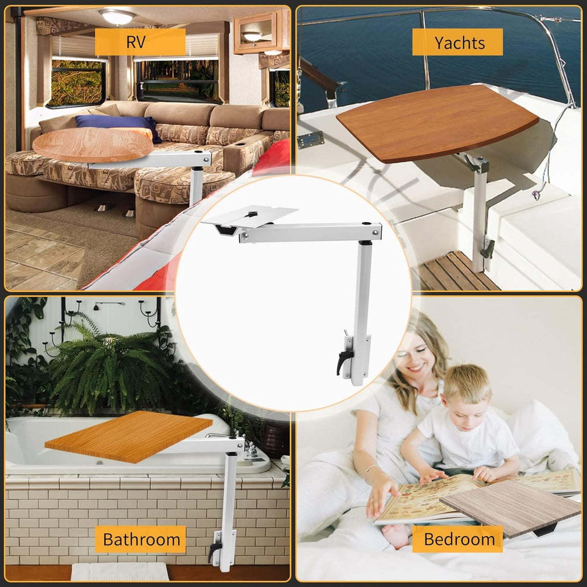 Removable 360 Degree Rotation Aluminum Alloy Height Adjustable Table Leg Bracket C487