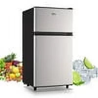 3.2 Cubic Feet Retro Dual Door Mini Fridge with Freezer F328546