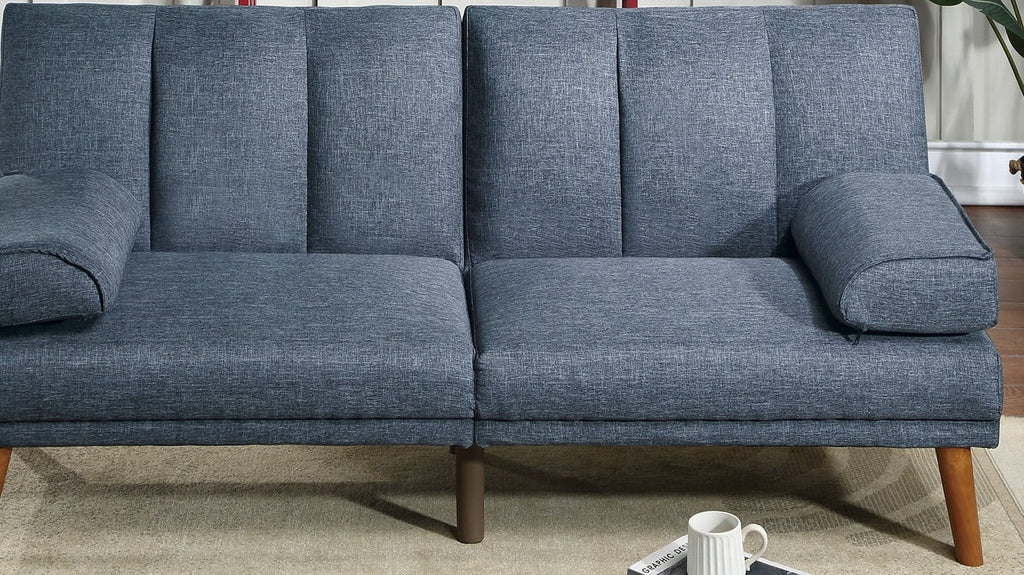 Navy Polyfiber Sectional Sofa with Chaise S55141