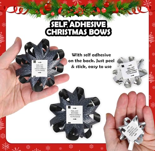 32 Pcs Multi Colored Gift Bows and 8 Curling Ribbon Rolls X507