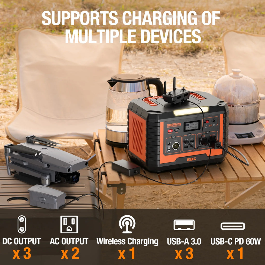 Portable Power Station 1000W 999Wh Solar Generator A631