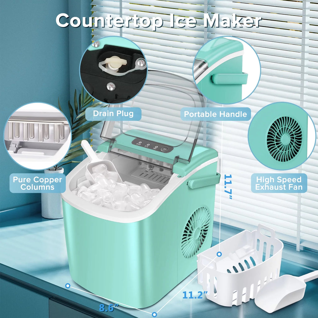 Portable Countertop Ice Maker with Handle, 26lbs/24H, Black G47452