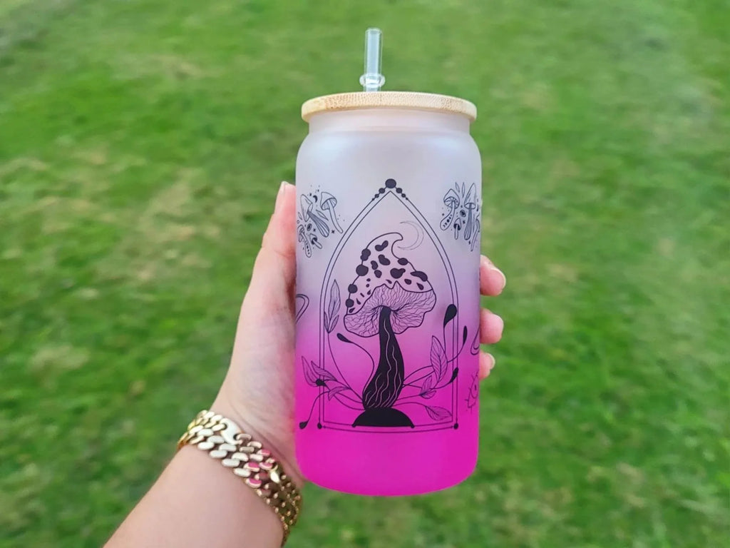 16 oz Mushroom Beer Can Glass V163