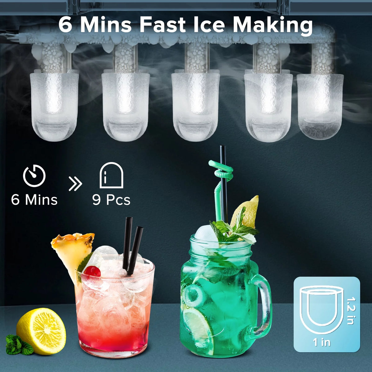 Portable Countertop Ice Maker with Handle, 26lbs/24H, Black G47452