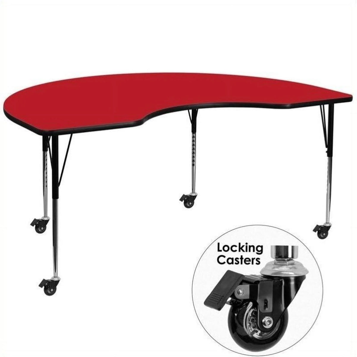 Red Kidney-Shaped Mobile Activity Table C429