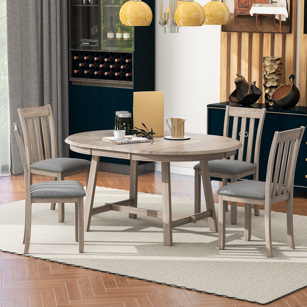 5-Piece Wooden Dining Table Set with 4 Chairs P29519