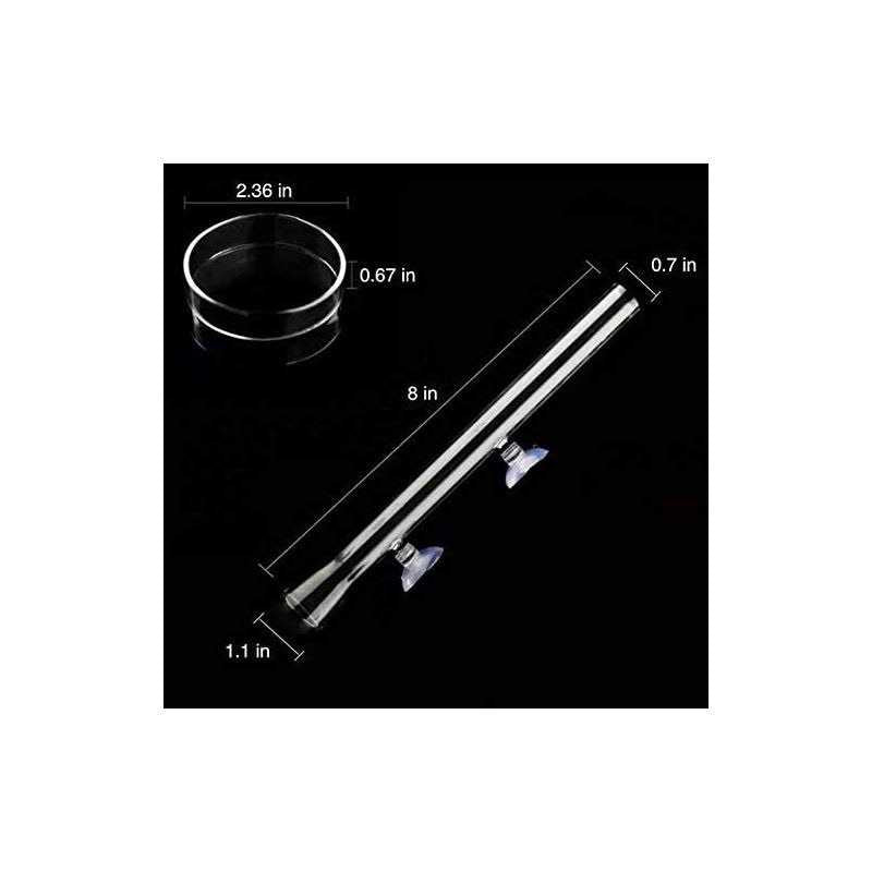 Aquarium Shrimp Feeding Tube and Dish Clear Crystal Glass O92028