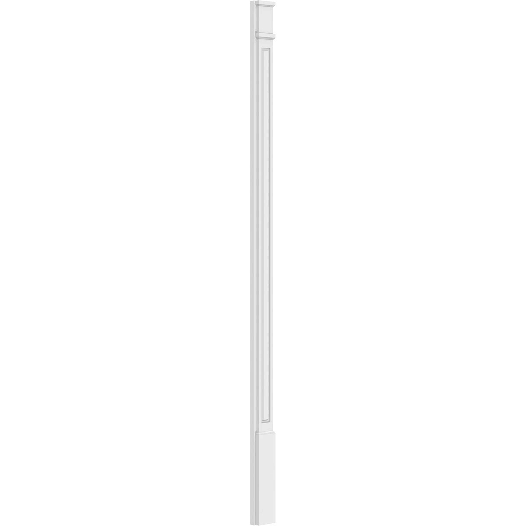 8x22W x 120x22H x 2x22P Raised Panel PVC Pilaster with Decorative Capital & Base (Pair) U72278