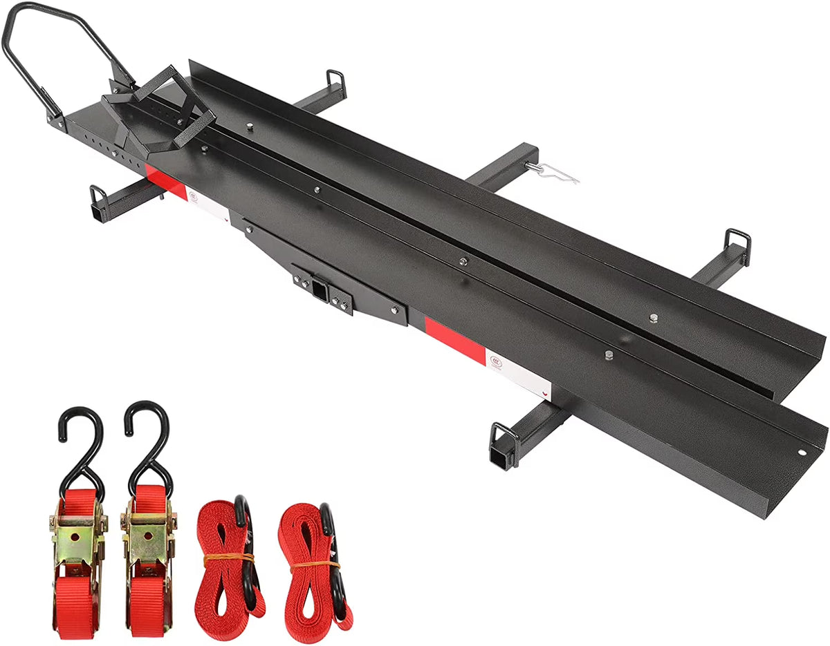 600LBS Steel Hitch Mount Motorcycle Carrier with Loading Ramp H1443