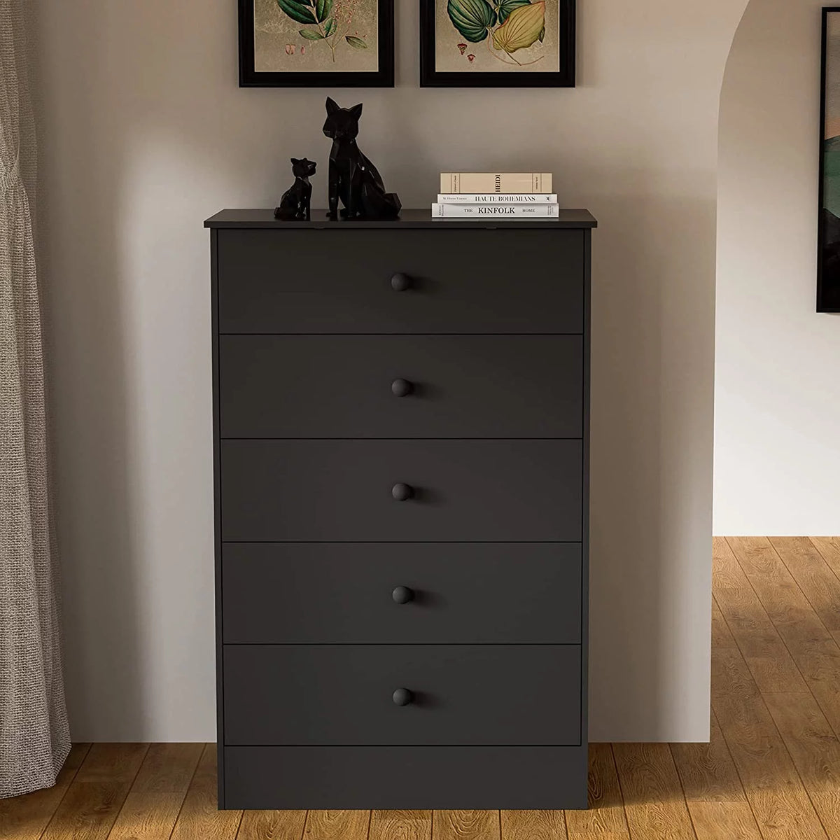 Black 5 Drawer Dresser C973