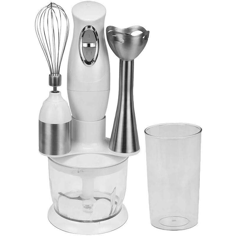 White Combi Mixer with Mixing Cup, Chopper & Whisk P34807
