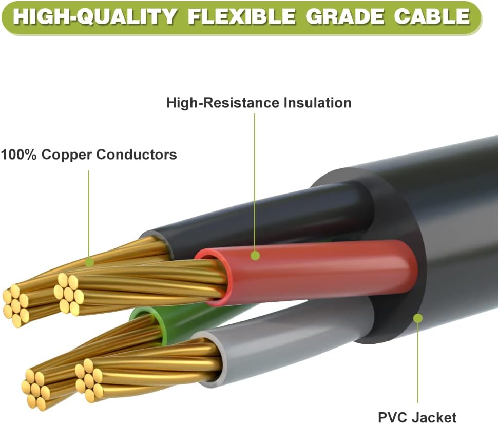 50 Amp Generator Extension Cord, NEMA 14-50P to SS2-50R, STW 6/3 + 8/1, Twist Lock Plug, 25FT G2593