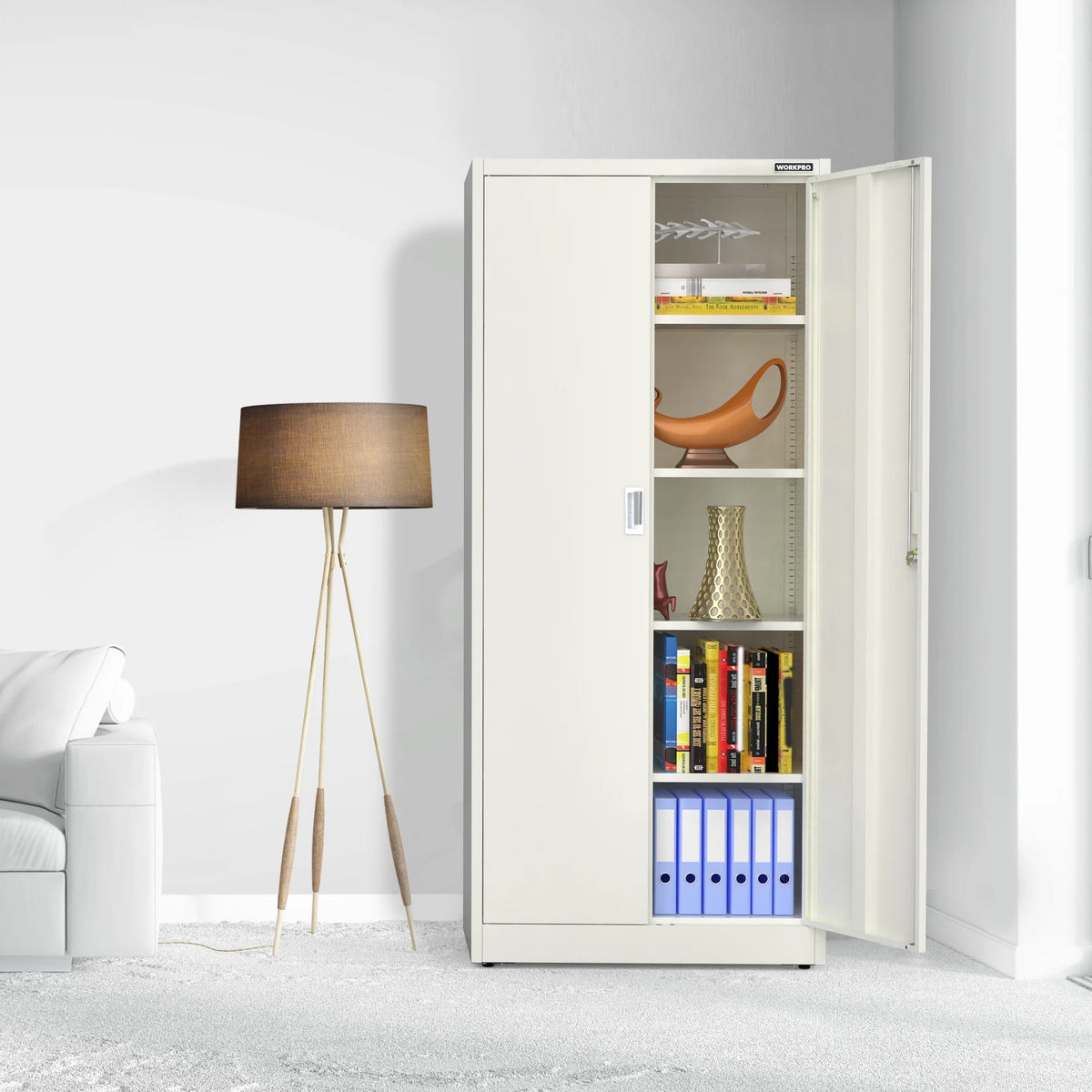 Metal Garage Storage Cabinet White V75144
