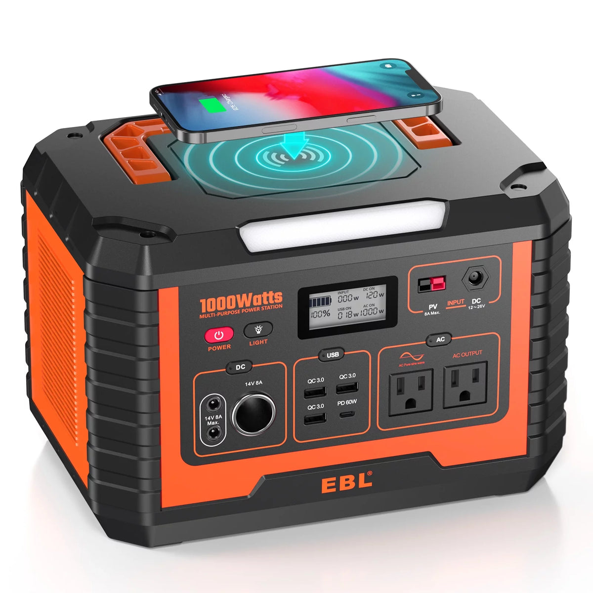 Portable Power Station 1000W 999Wh Solar Generator A631