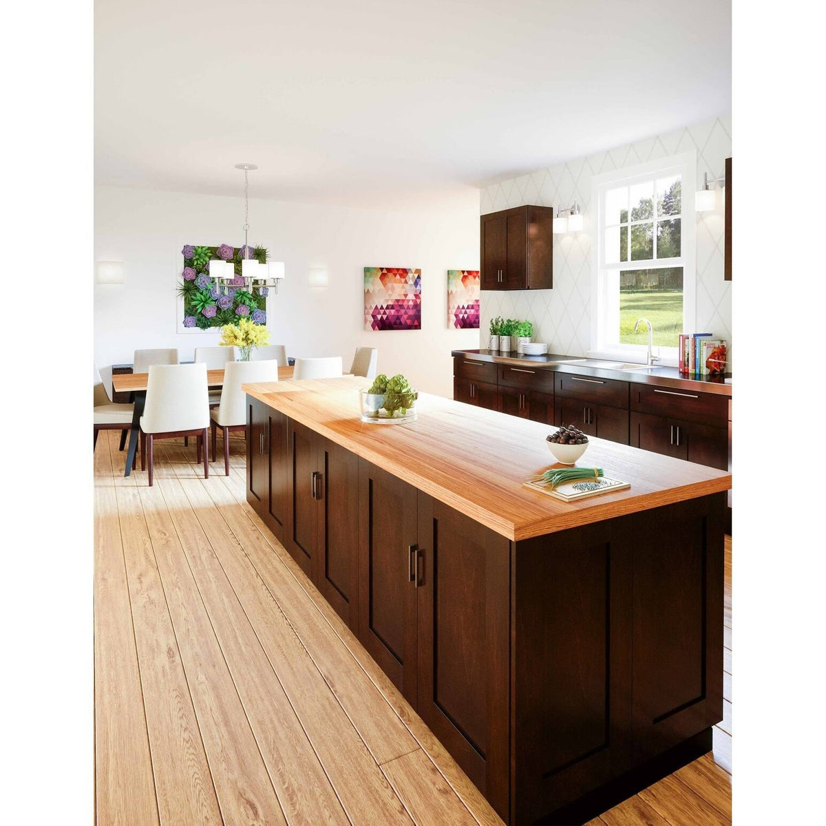 Espresso Double Door Kitchen Cabinet O198931