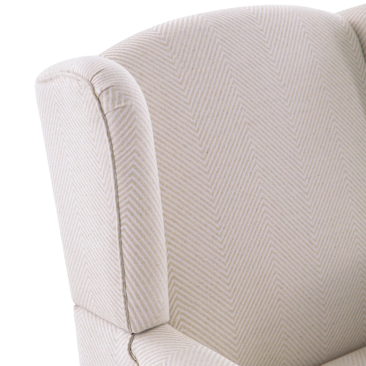 Tan Twill Upholstered Wingback Accent Chair with Solid Wood Legs M86302