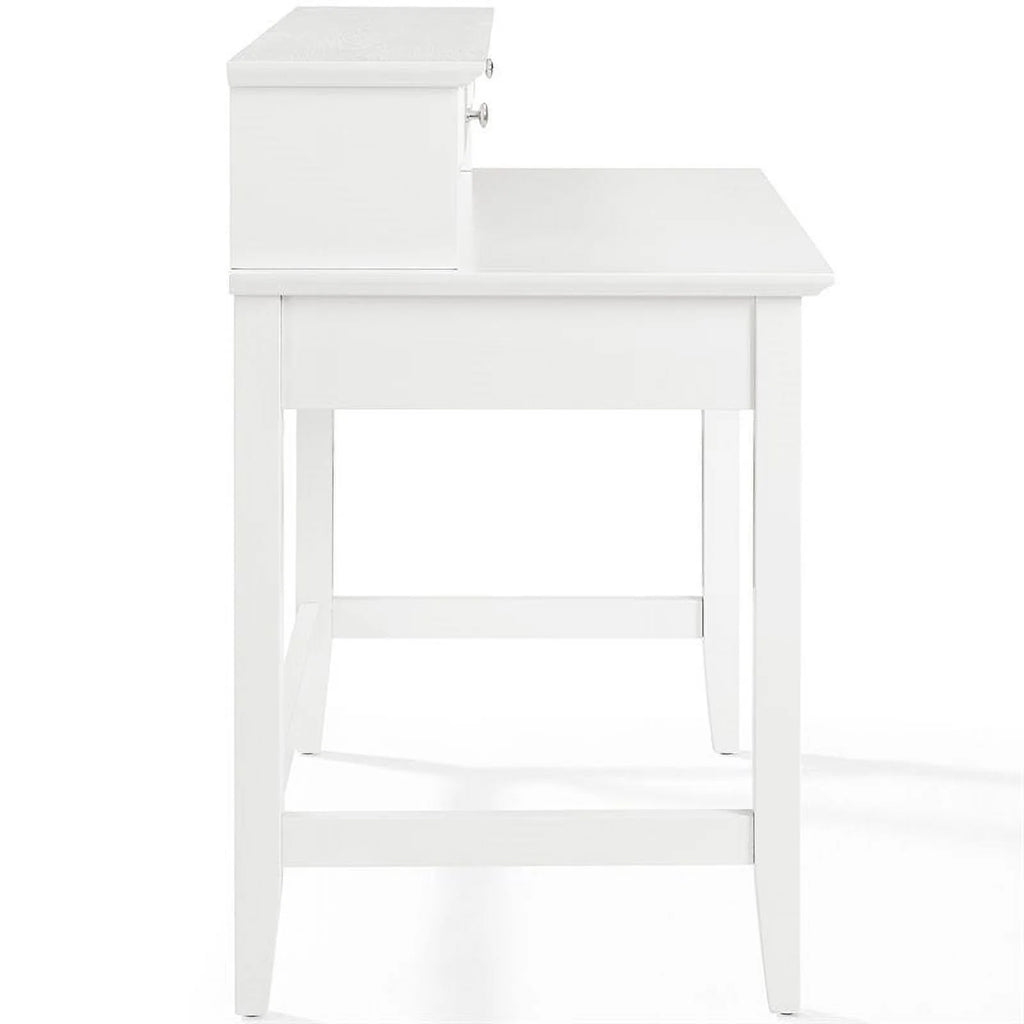 White Writing Desk with Hutch B11098