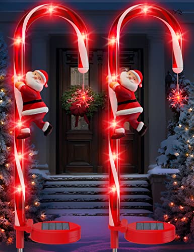 Solar Christmas Candy Cane Pathway Marker Lights 2 Pieces Z58375