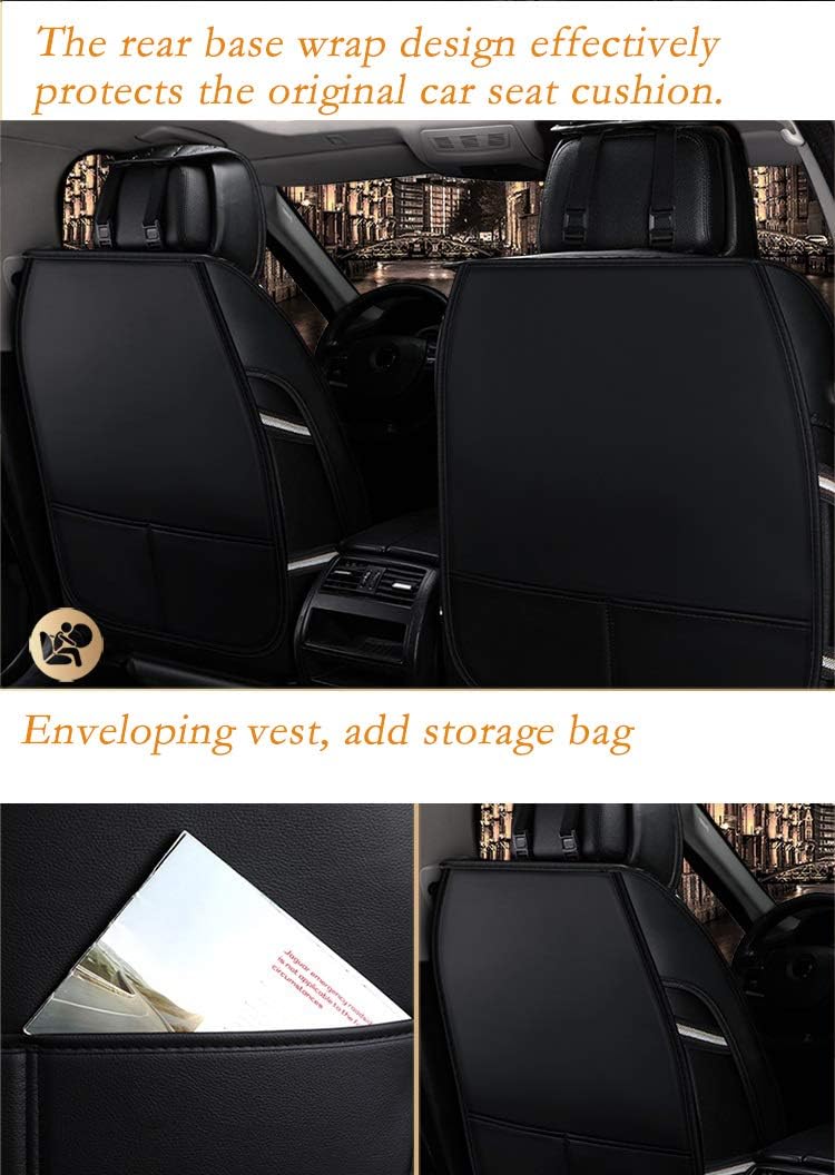 Black-Pink PU Leather Car Seat Covers 5 Seats Full Set A622245