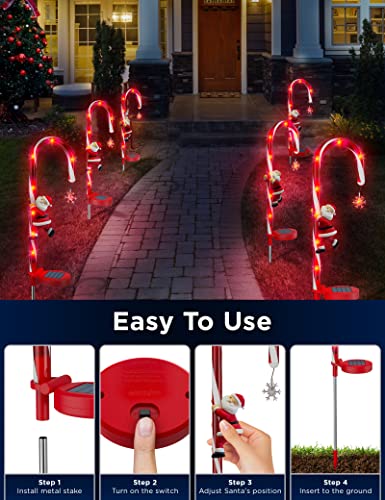 Solar Christmas Candy Cane Pathway Marker Lights 2 Pieces Z58375