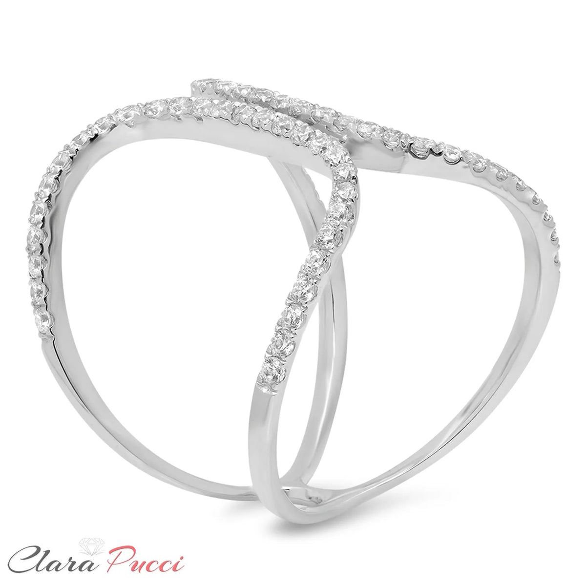 18K White Gold Diamond Engagement Ring size 5 G529
