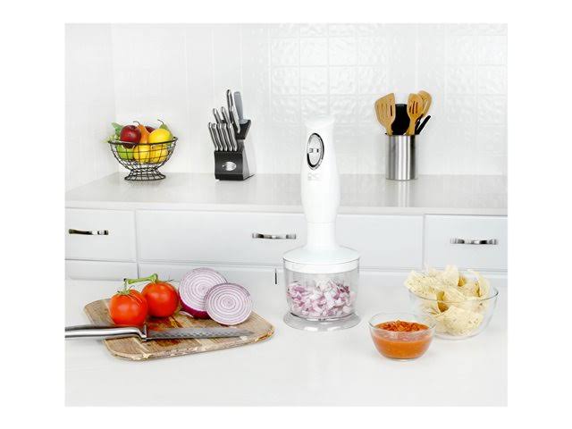 White Combi Mixer with Mixing Cup, Chopper & Whisk P34807