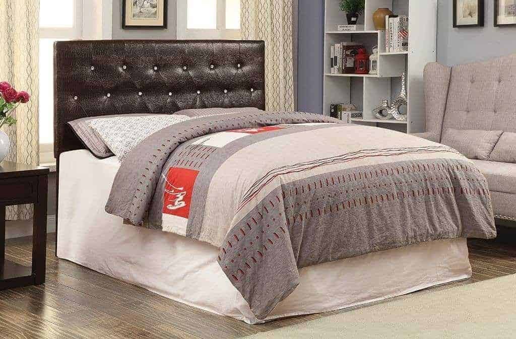 Contemporary Crocodile Leatherette Button-Tufted Headboard J57468