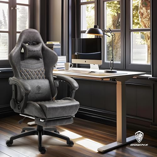 Black Big and Tall Ergonomic Gaming Chair with Footrest and Massage Lumbar Support L23064