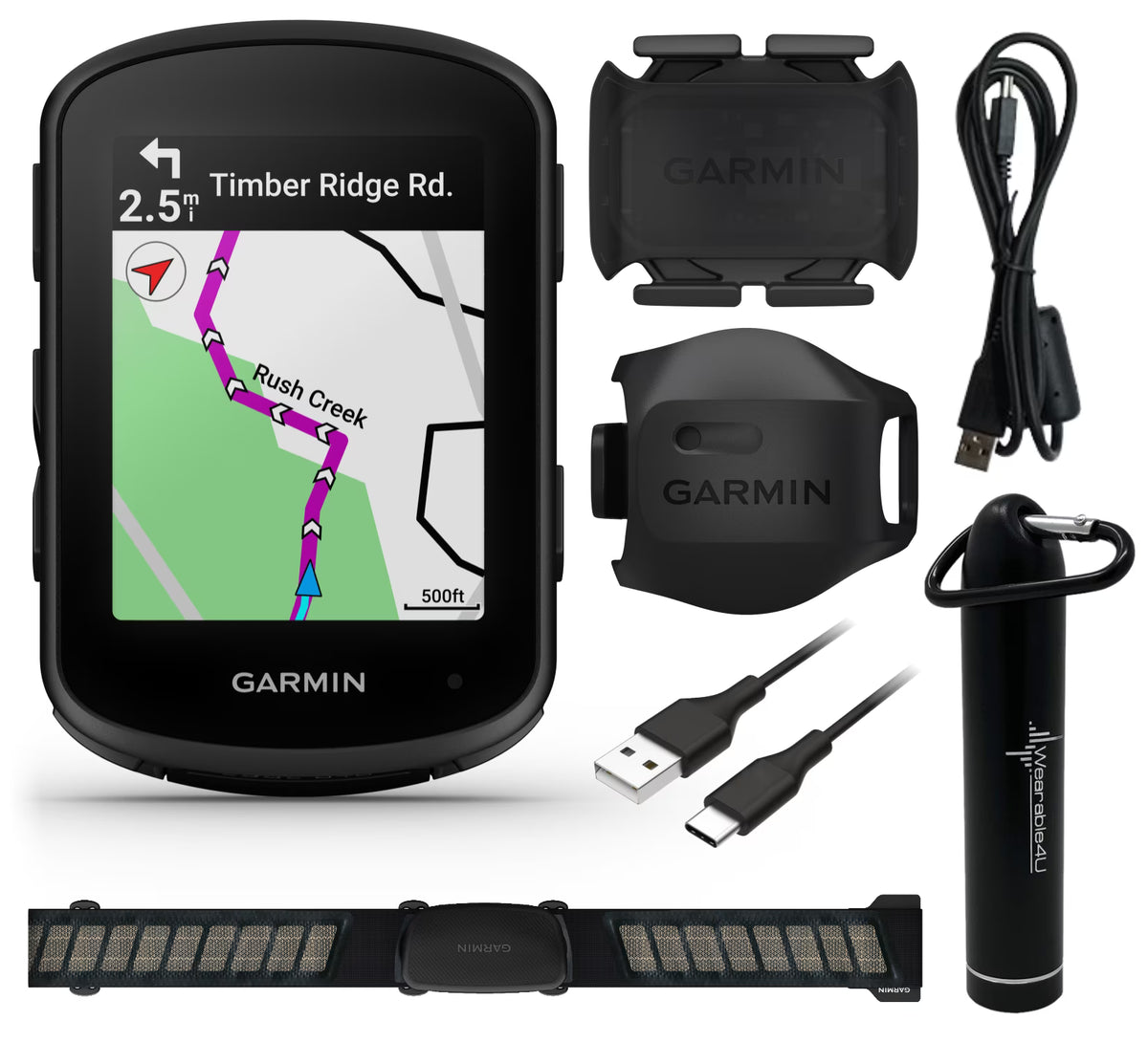 Edge 840 Bundle Cycling Computer with Speed Sensor 2, Cadence Sensor 2, HRM-Dual monitor, Touchscreen, Button Controls, Advanced Navigation F819