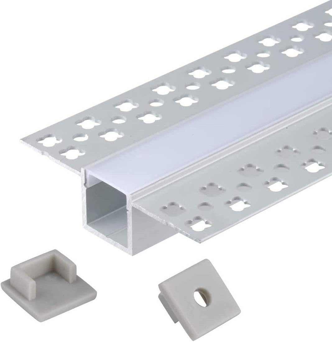 Trimless Drywall LED Channel with Clip-in Diffusers and End Caps for LED Strip Lights R5865